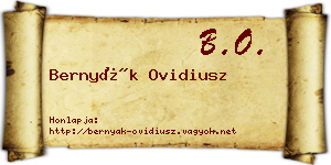 Bernyák Ovidiusz névjegykártya